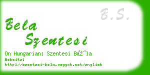 bela szentesi business card